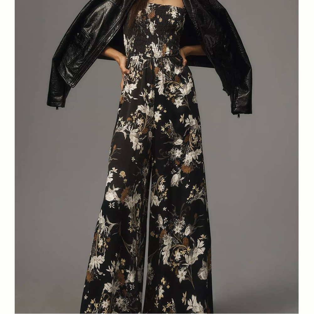 Pilcro Smocked Printed Jumpsuit